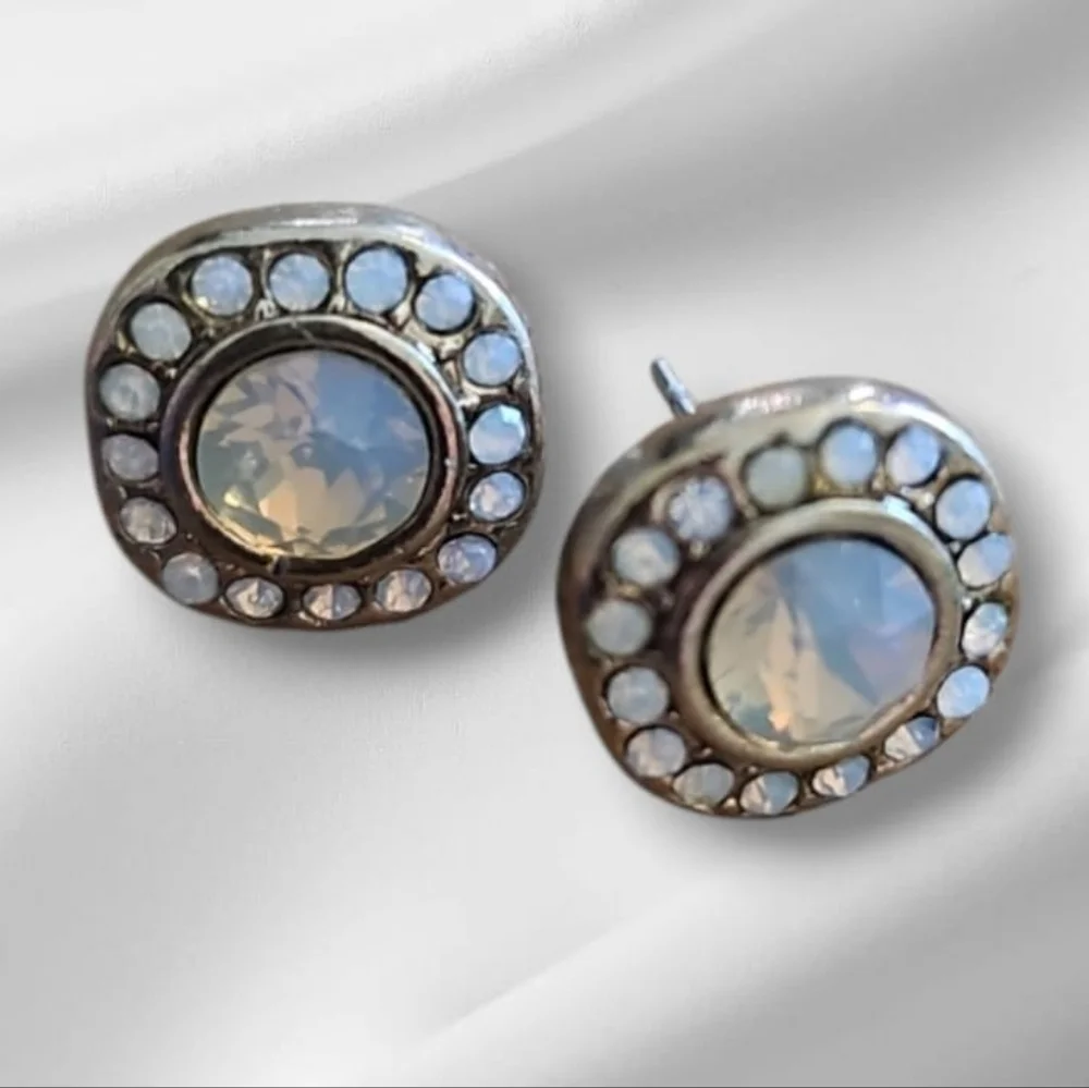 Cindy Ensor Moonstone CZ Gold Vermeil Stud Earrings